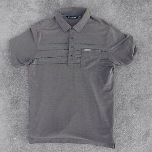 Travis Mathew Shirt Mens S Small Gray Ink Lined Pocket Polo Golf Casual Cotton